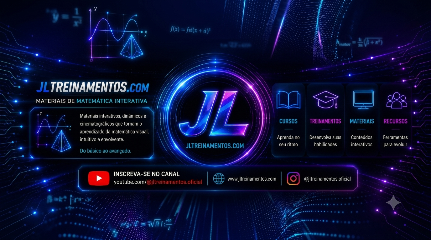 Banner tecnológico dos materiais de matemática da JL Treinamentos